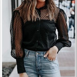 NWT Black Lace Blouse